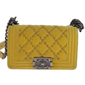 Chanel Matelasse 20 Chain Boy Shoulder Bag Yellow